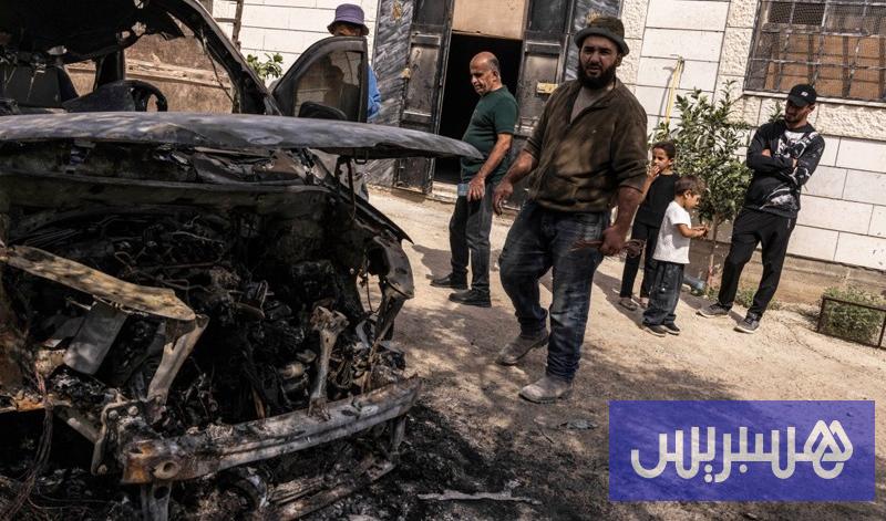 مستوطنون إسرائيليون يحرقون مسجدا مستوطنون إسرائيليون يحرقون مسجدا