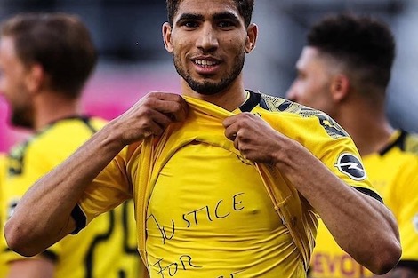 الاتحاد الألماني يحقق في تحيات حكيمي لجورج فلويد