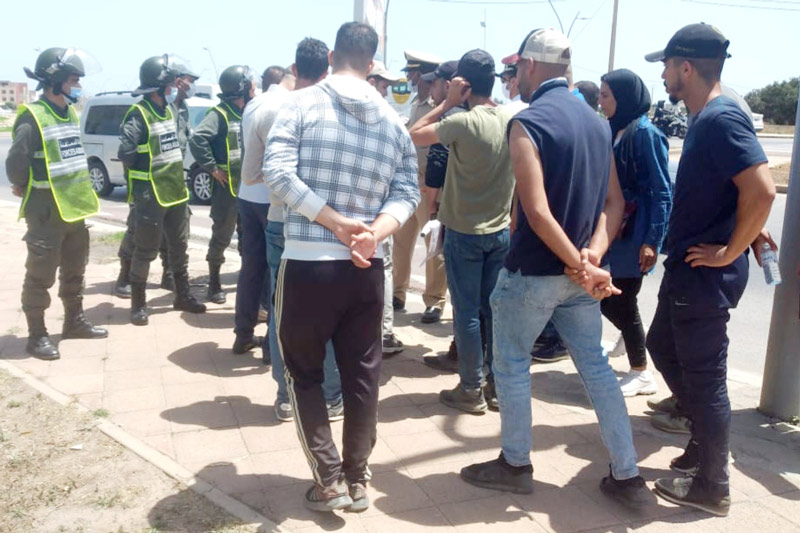معطلو سلوان يحتجون بمسيرة صوب عمالة الناظور