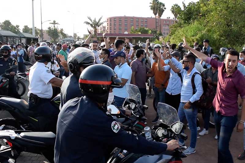 احتجاج المتعاقدين بمراكش