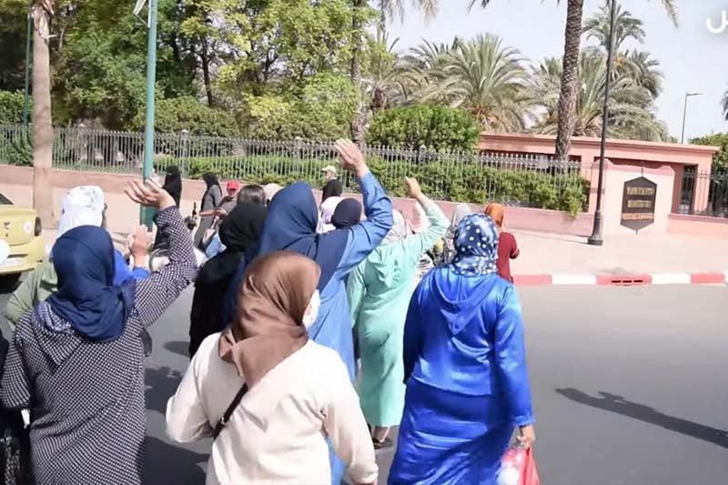 احتجاج عاملات الحمامات بمراكش
