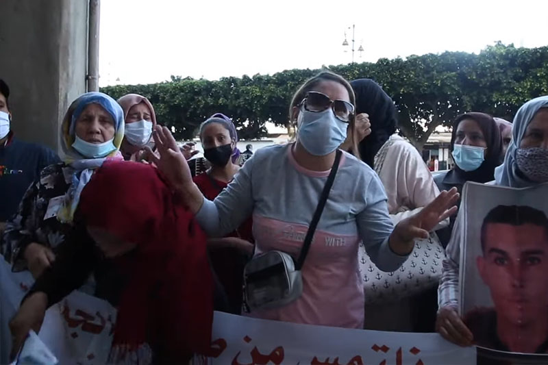 احتجاج عائلات مغاربة ليبيا