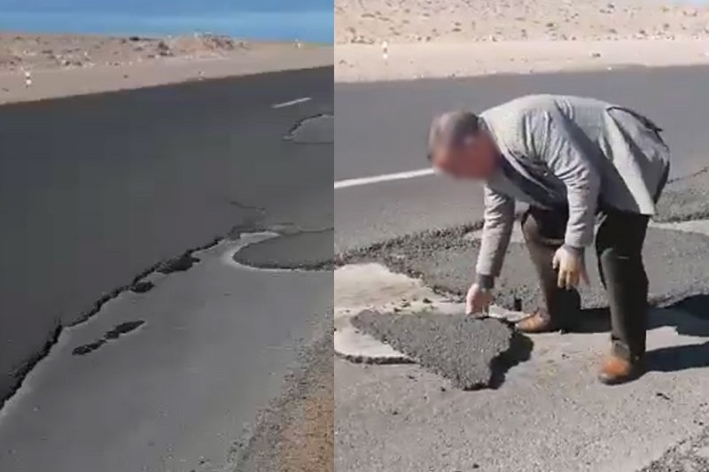 "غش" في طريق تزنيت الداخلة.. الوزارة توضح