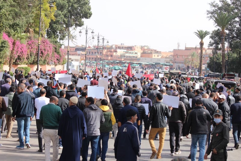 اعتصام مهنيي النقل السياحي في مراكش