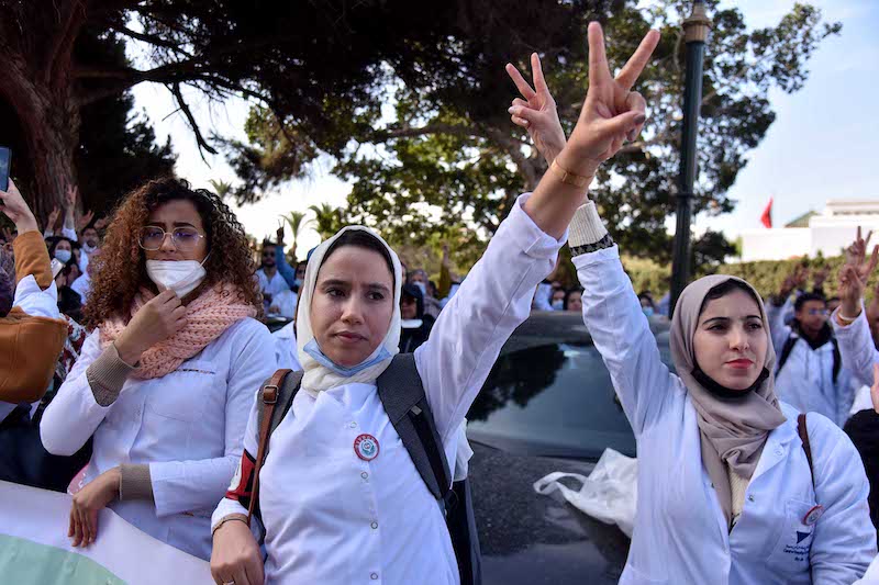 احتجاج للممرضين في الرباط
