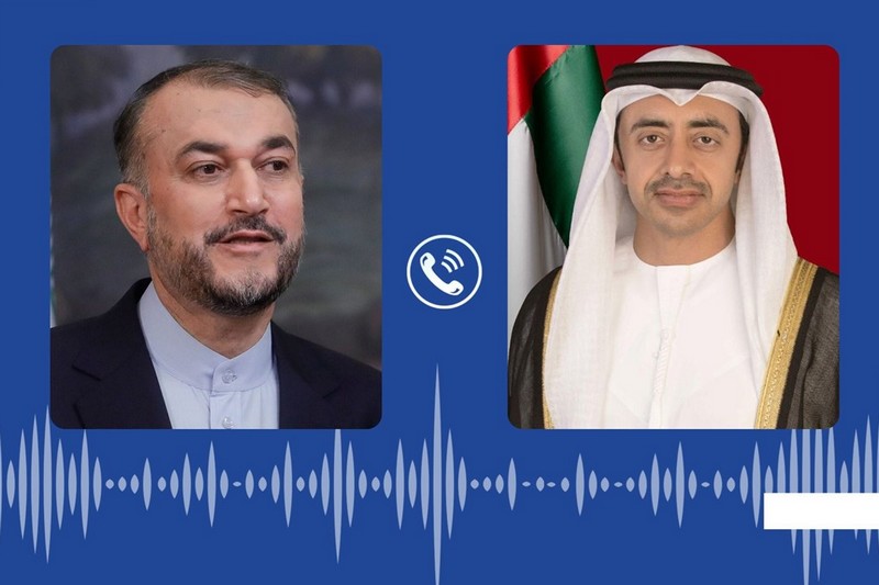 اتصال يجمع وزير خارجية الإمارات بنظيره الإيراني