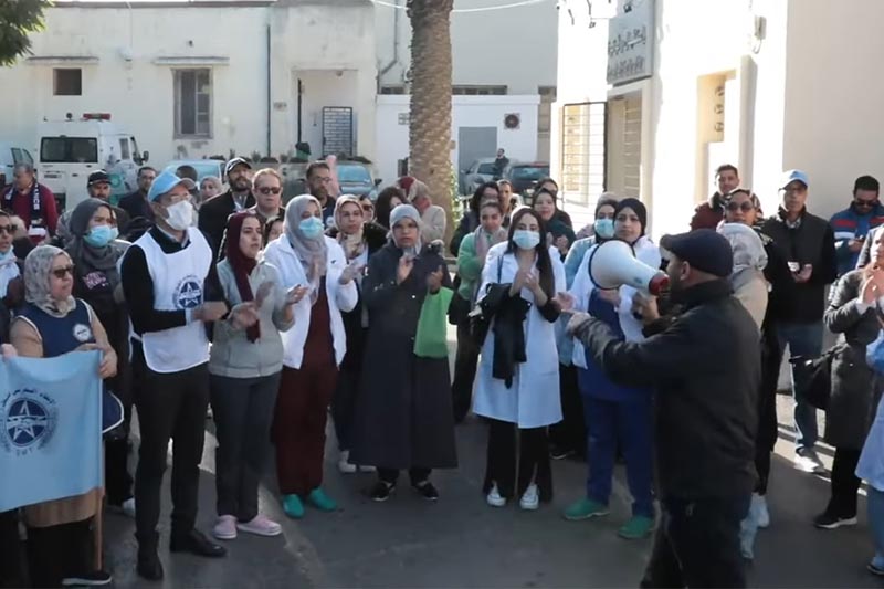 احتجاج بمستشفى الولادة الليمون