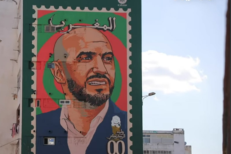 جداريات للركراكي وحكيمي بالبيضاء