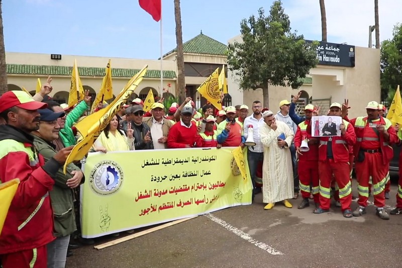 عمال "شركة البدراوي" يحتجون بالمحمدية