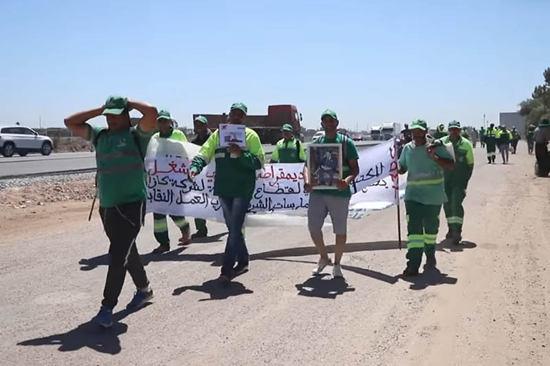 احتجاج عمال نظافة بالنواصر
