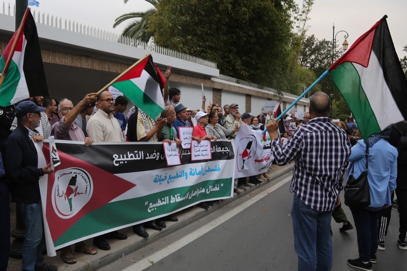 محتجون بالرباط ينددون بالدور السلبي للأمم المتحدة إزاء الجرائم الإسرائيلية