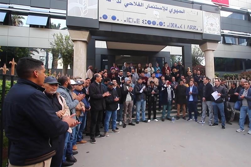 احتجاج موظفي الاستثمار الفلاحي
