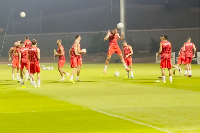 تداريب المنتخب قبل لقاء جنوب إفريقيا