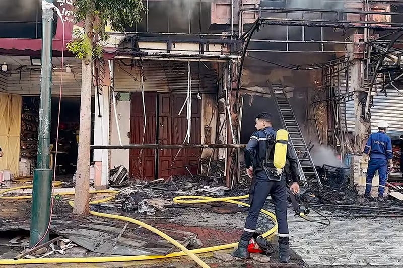حريق مهول يلتهم محلا في مراكش
