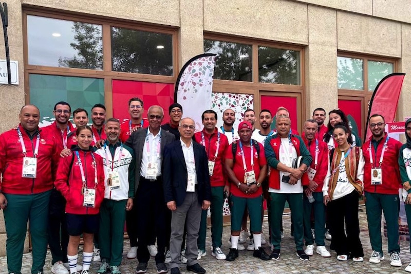 بنموسى يزور الوفد الرياضي المغربي في القرية الأولمبية