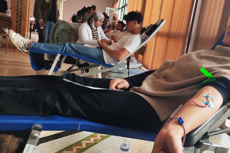 طلبة يدعمون مخزون الدم بالمحمدية