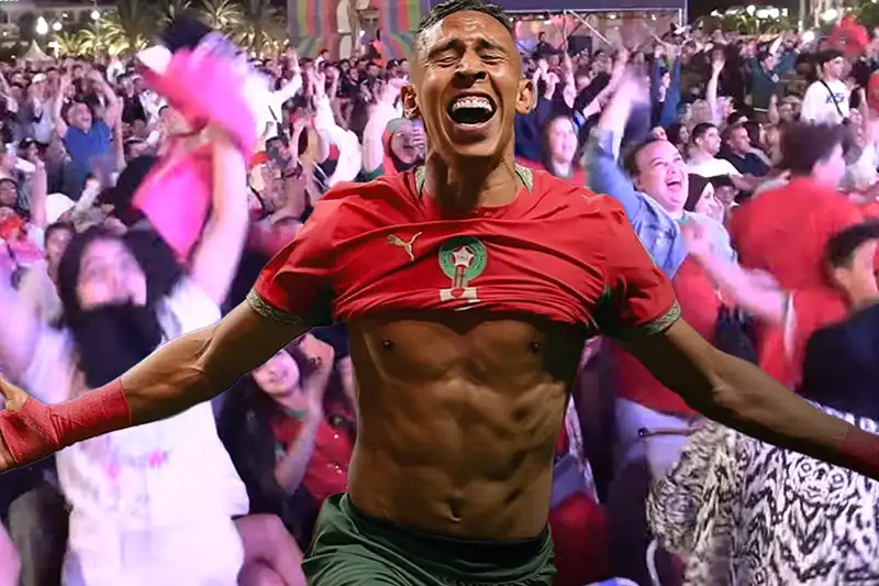 احتفالات بتأهل المنتخب المغربي