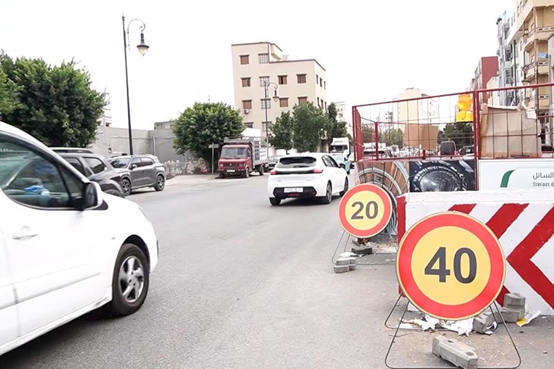 توقف أشغال يعرقل السير بطنجة